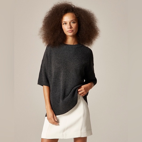 J. Crew Tops - NWT J.Crew Oversized Sweater-Tee in Vintage Wool Heather Charcoal